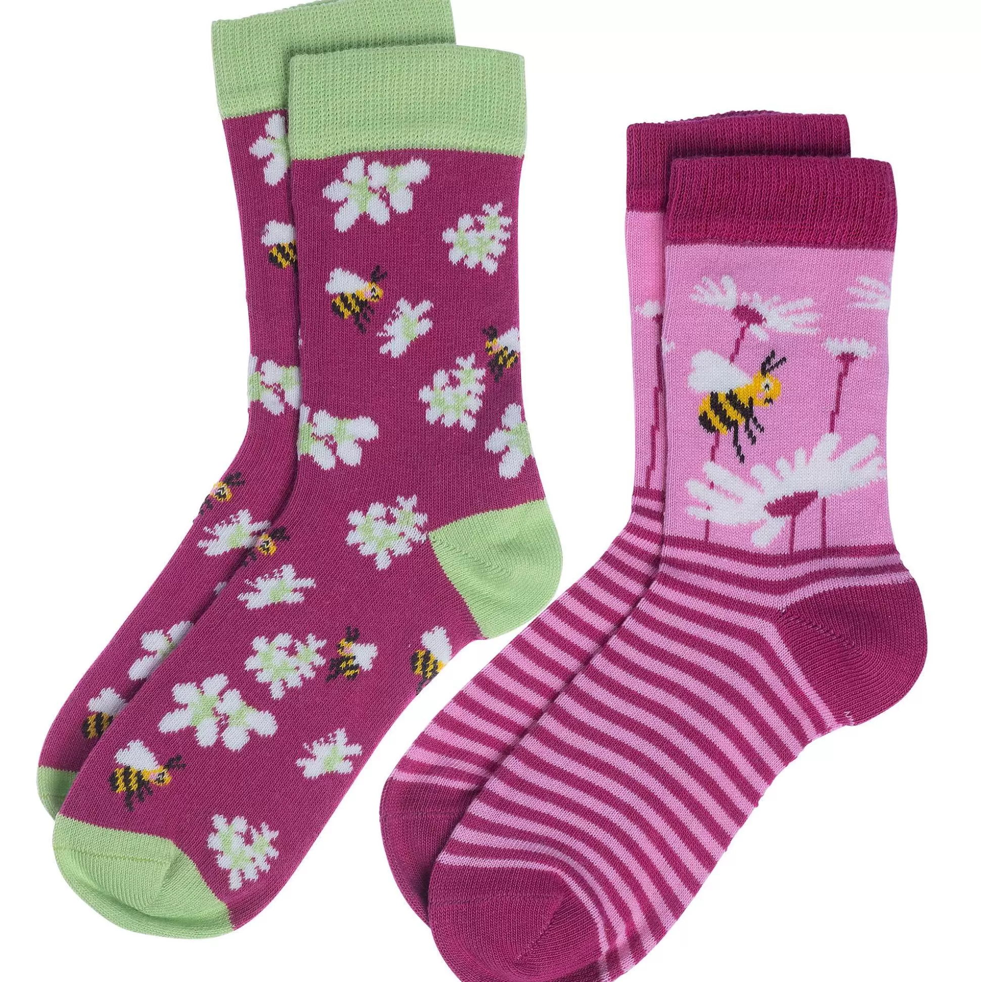 LIVING CRAFTS Bar – Socken, 2Er-Pack Gluckliche Bienen Flash Sale