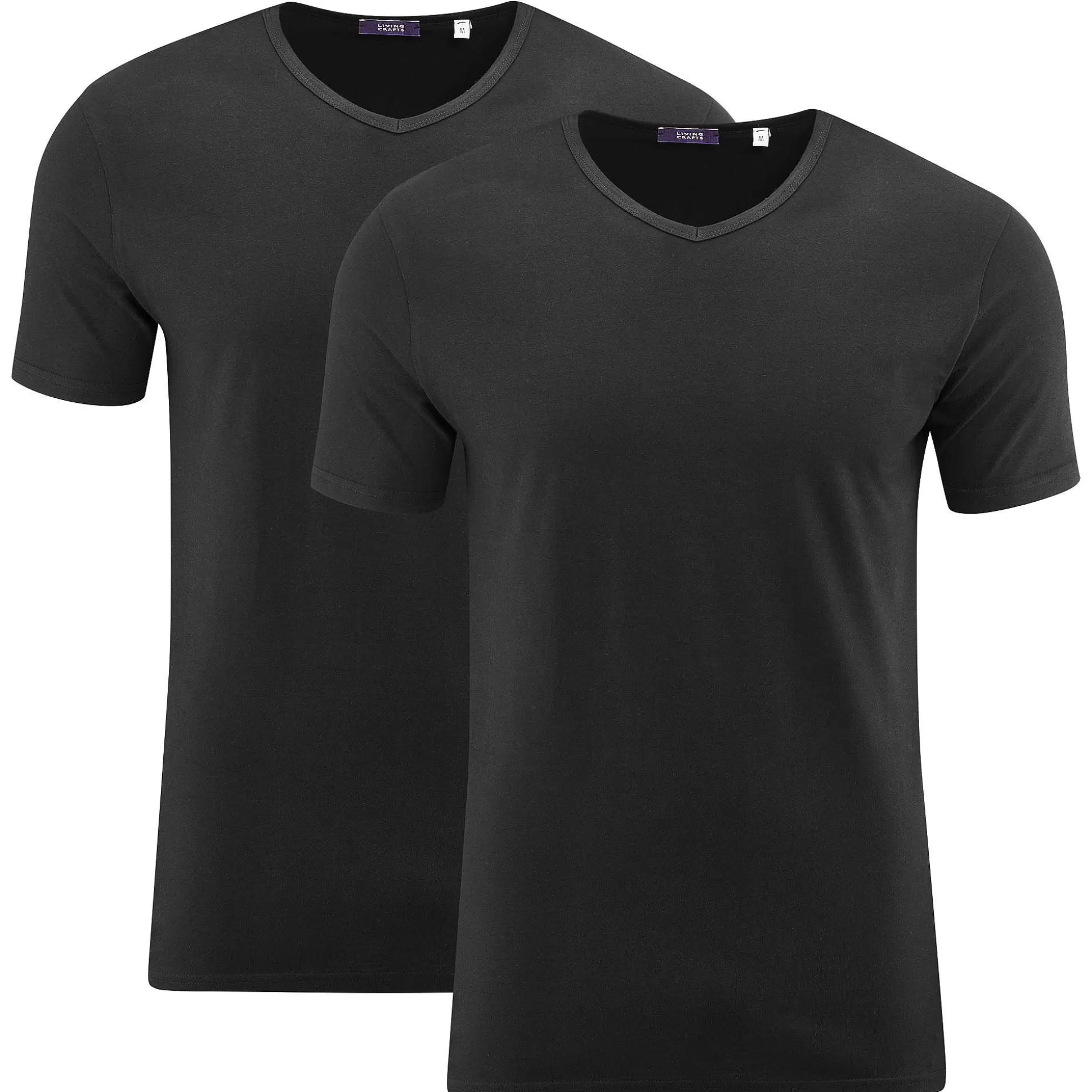 LIVING CRAFTS Dean – T-Shirt, 2Er-Pack Schwarz Flash Sale