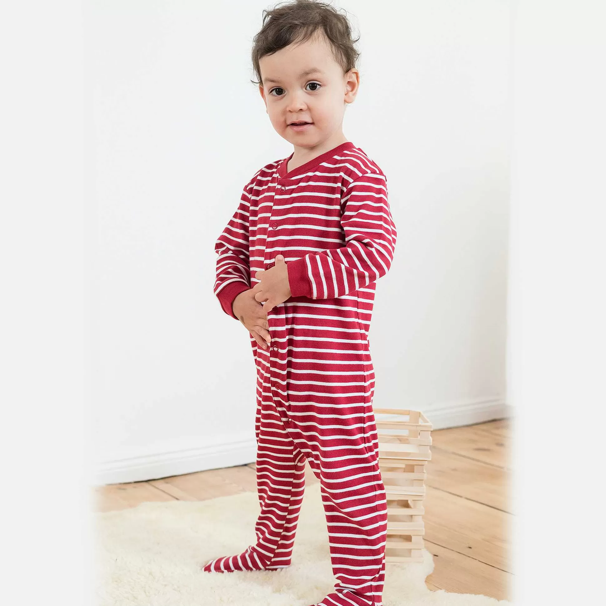 LIVING CRAFTS Delphin - Pyjama Weis/Rot Gestreift Online