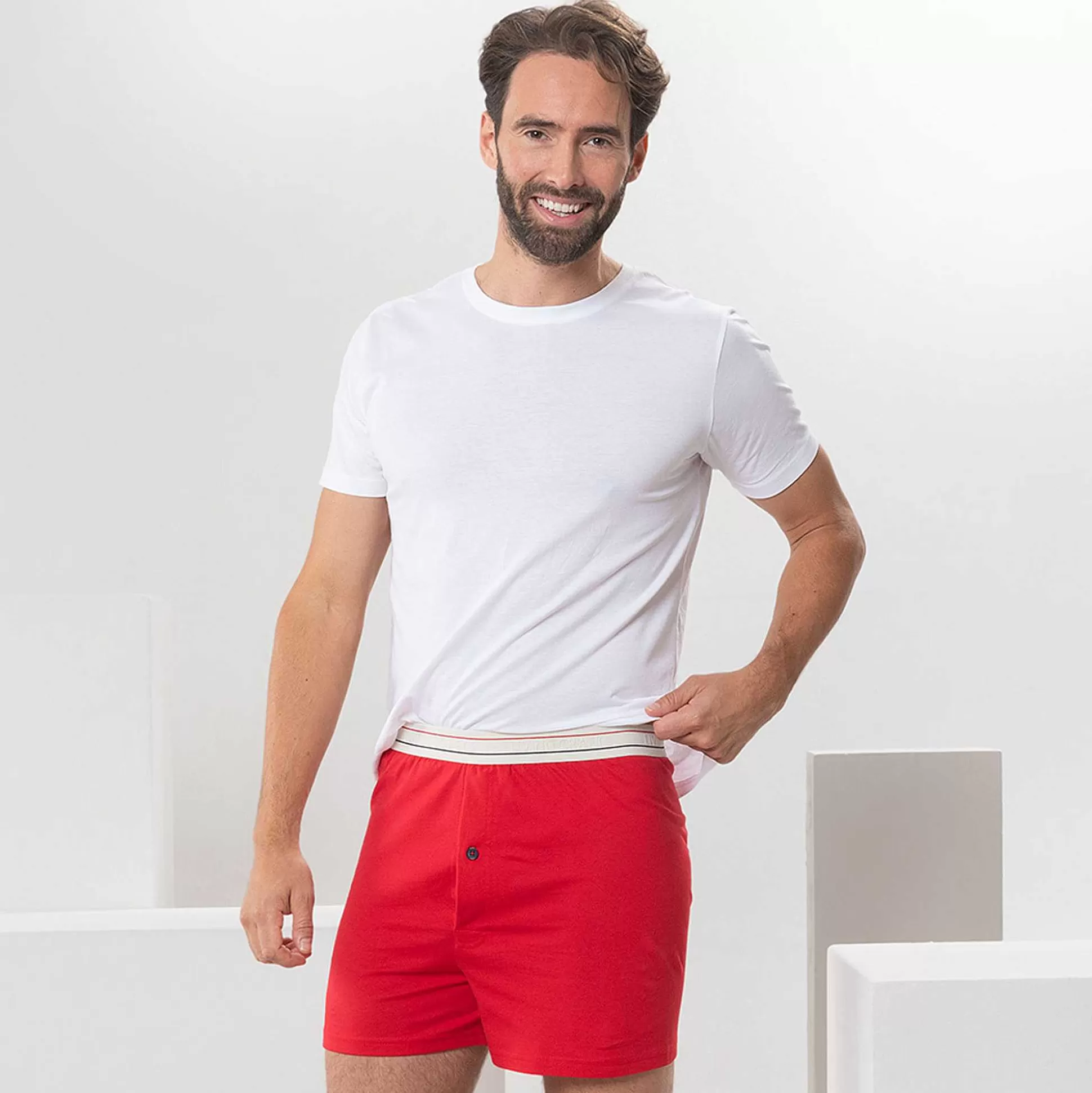 LIVING CRAFTS Ethan – Boxershorts, 2Er-Pack Marineblau/Echtes Rot Sale