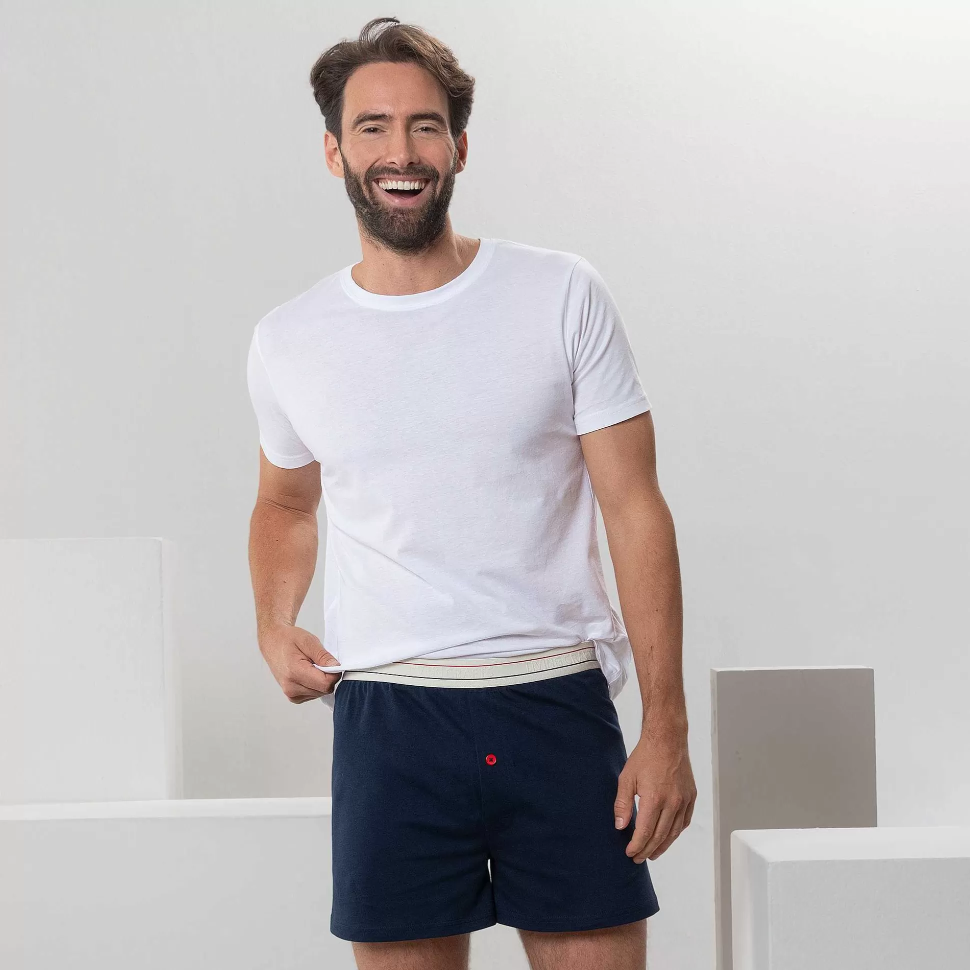 LIVING CRAFTS Ethan – Boxershorts, 2Er-Pack Marineblau/Echtes Rot Sale