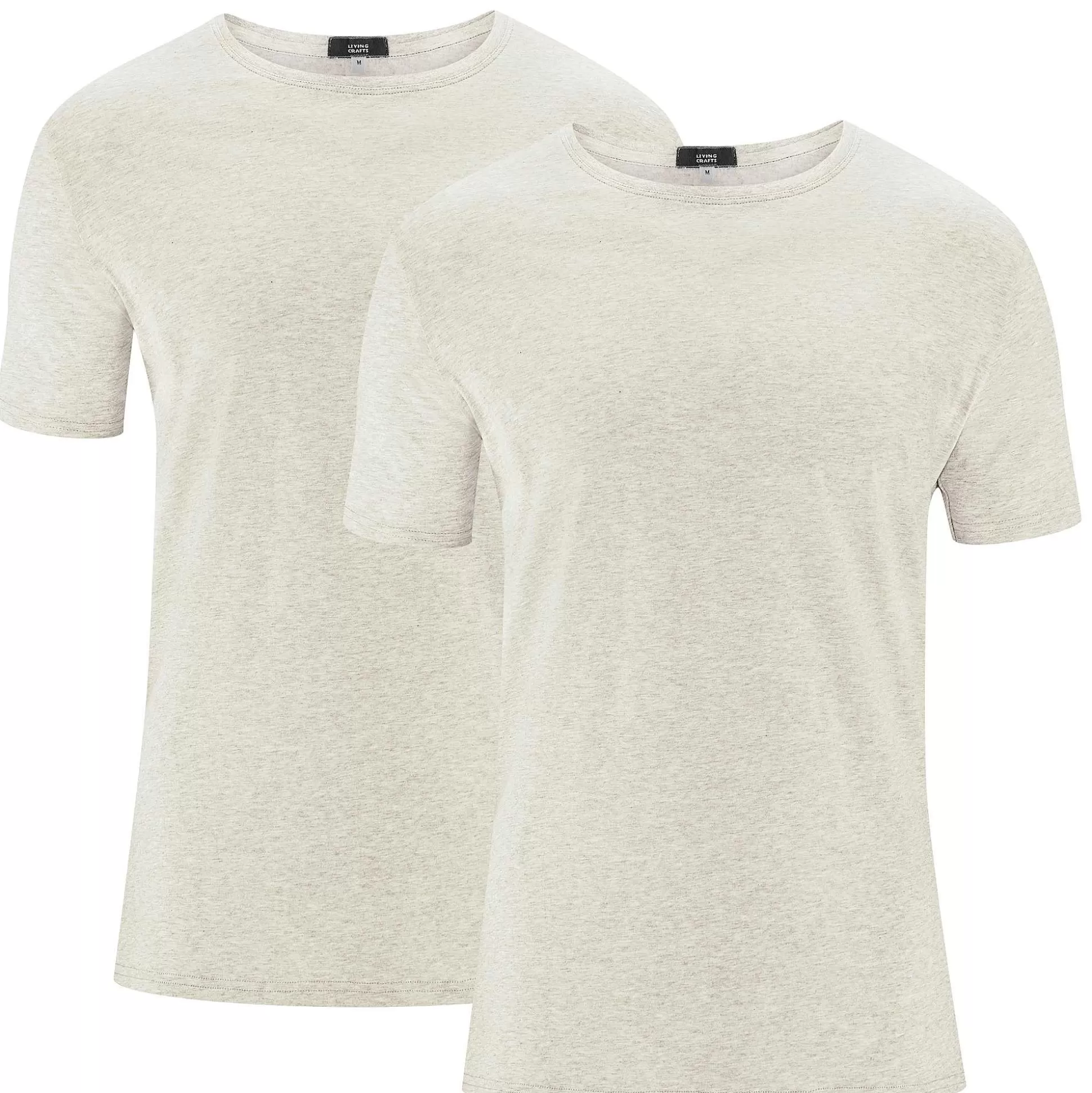 LIVING CRAFTS Fabian - T-Shirt, 2Er-Pack Naturliche Melange Discount