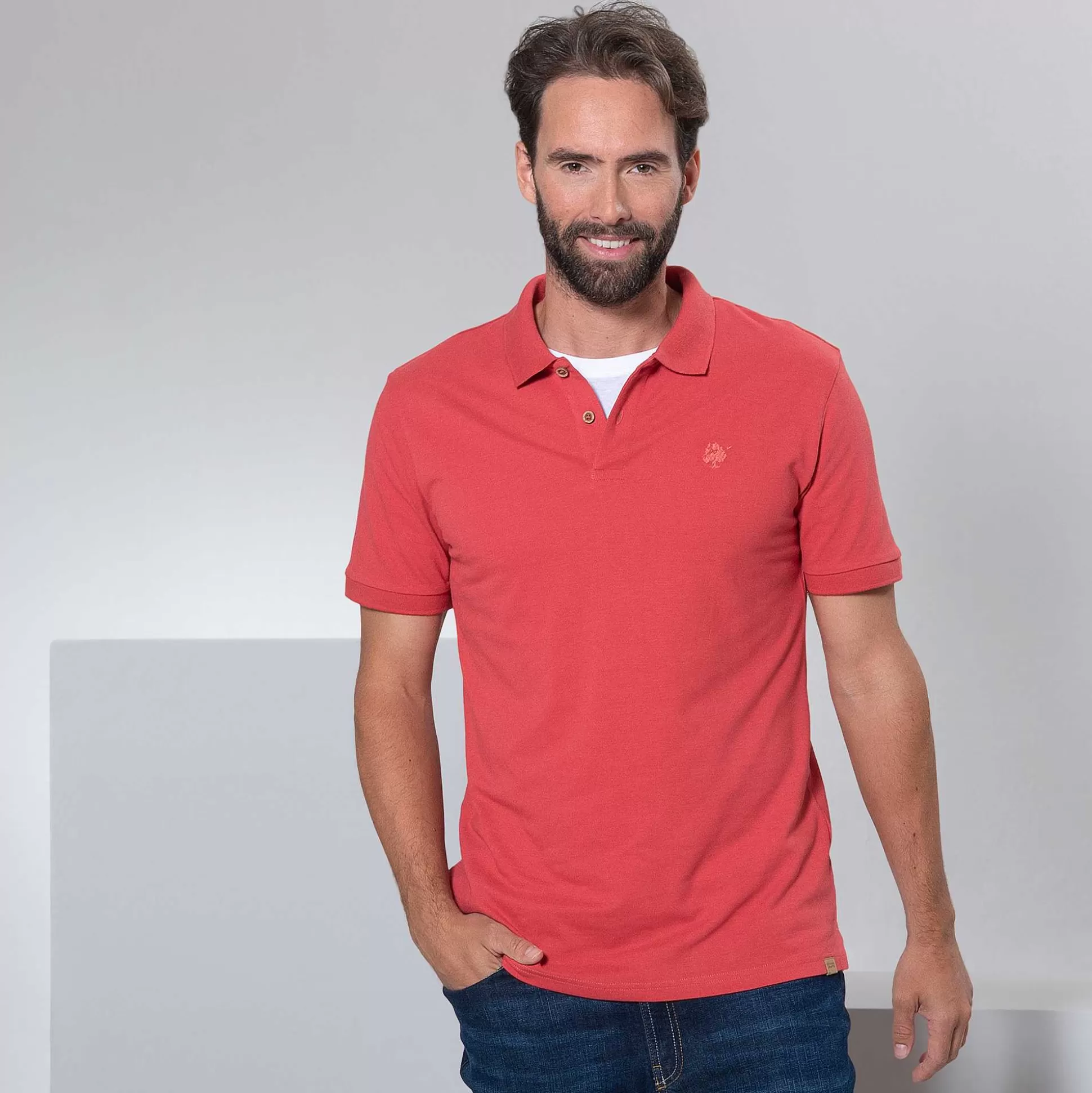 LIVING CRAFTS Kenley - Poloshirt Mineralrot Fashion