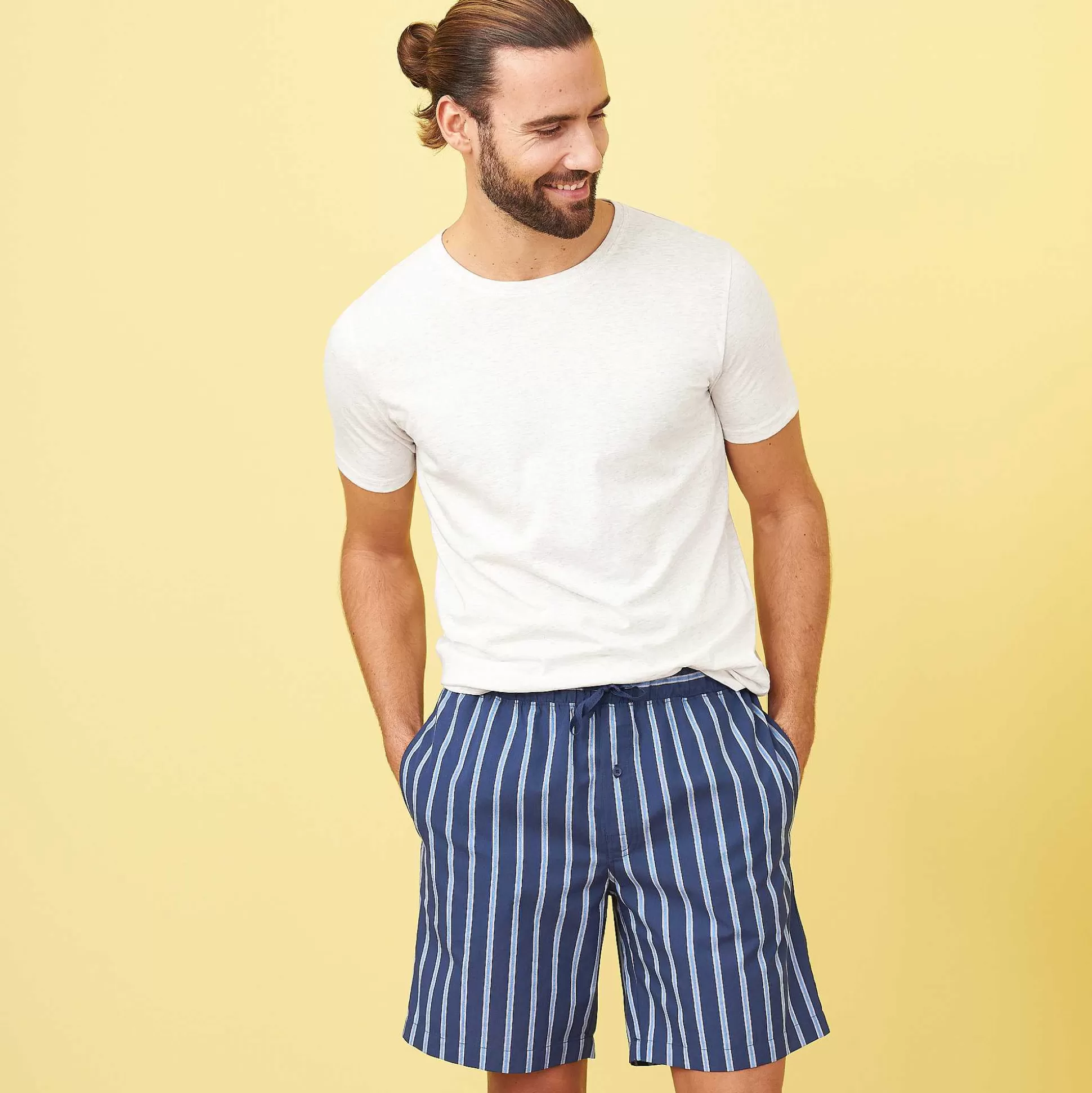 LIVING CRAFTS Kristian – Schlafshorts Marine/Azur Outlet