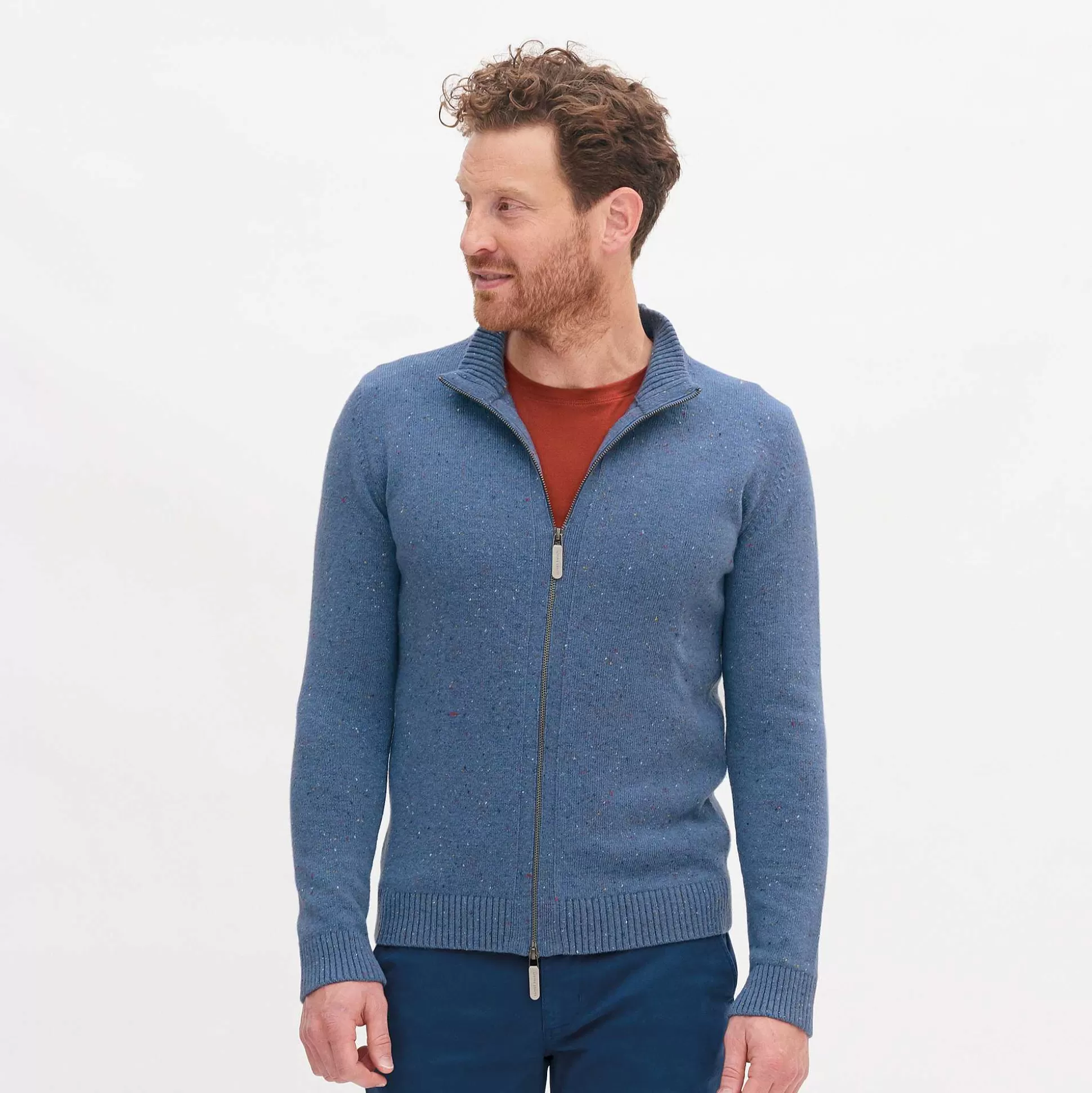 LIVING CRAFTS Nigel – Strickjacke Unendlichkeitsblau Online