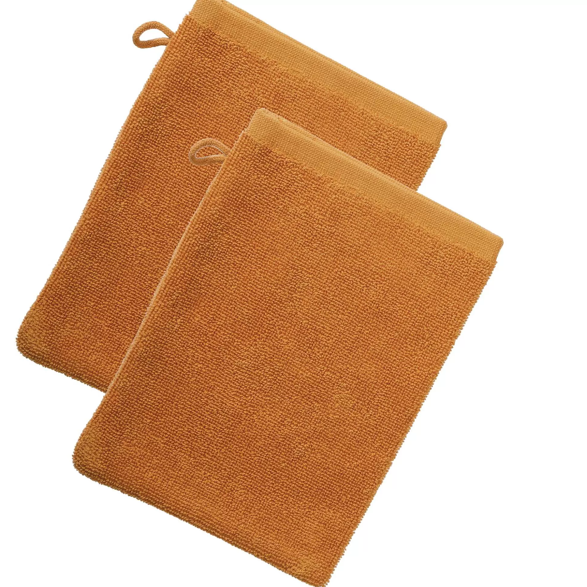 LIVING CRAFTS Orlando - Waschhandschuh, 2Er-Pack Bernstein Shop