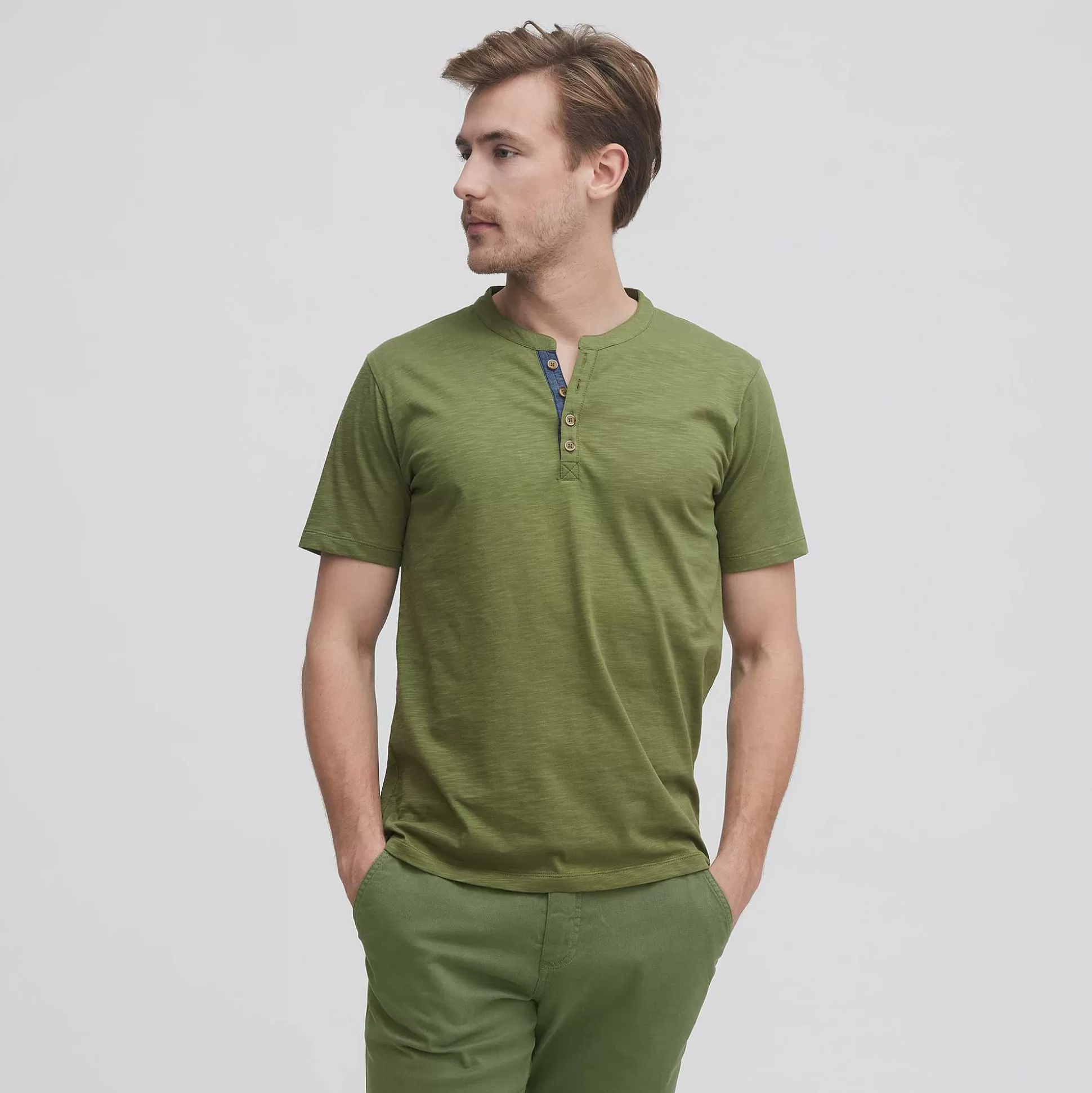 LIVING CRAFTS Othello - Henley T-Shirt Olive Online