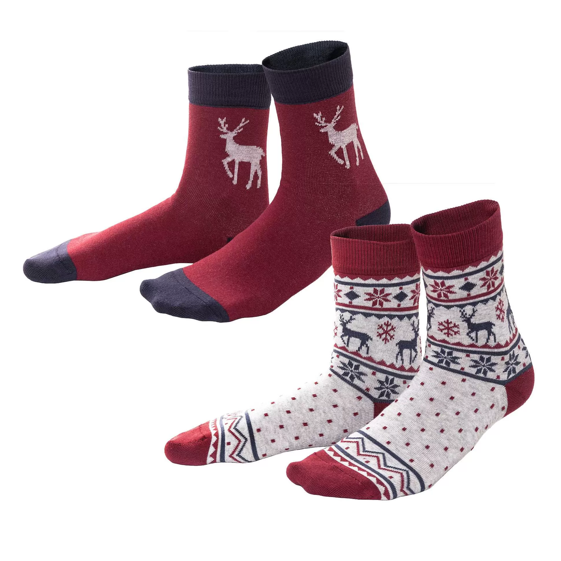 LIVING CRAFTS Peyton – Socken, 2Er-Pack Rentier Clearance